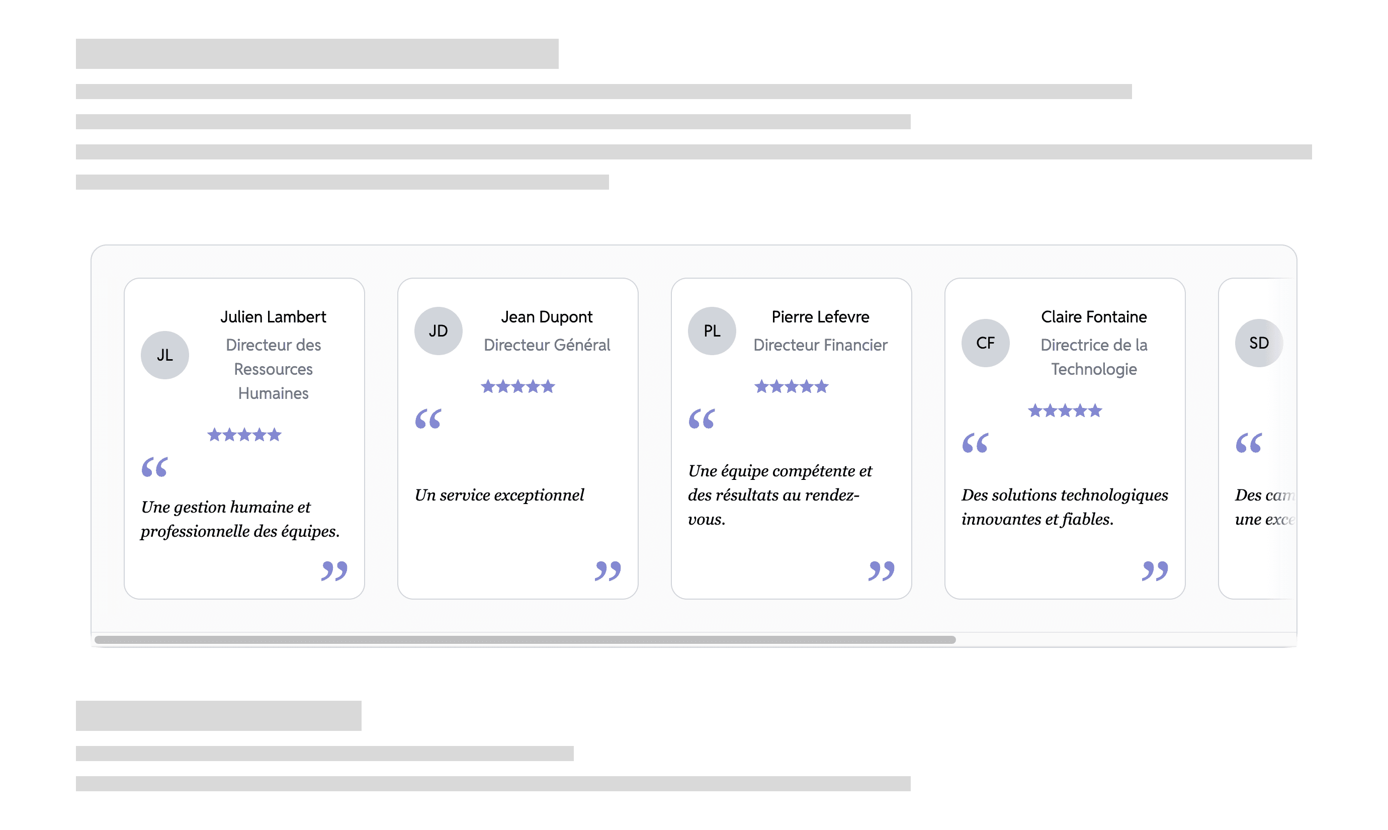 Capture du widget Testimonium