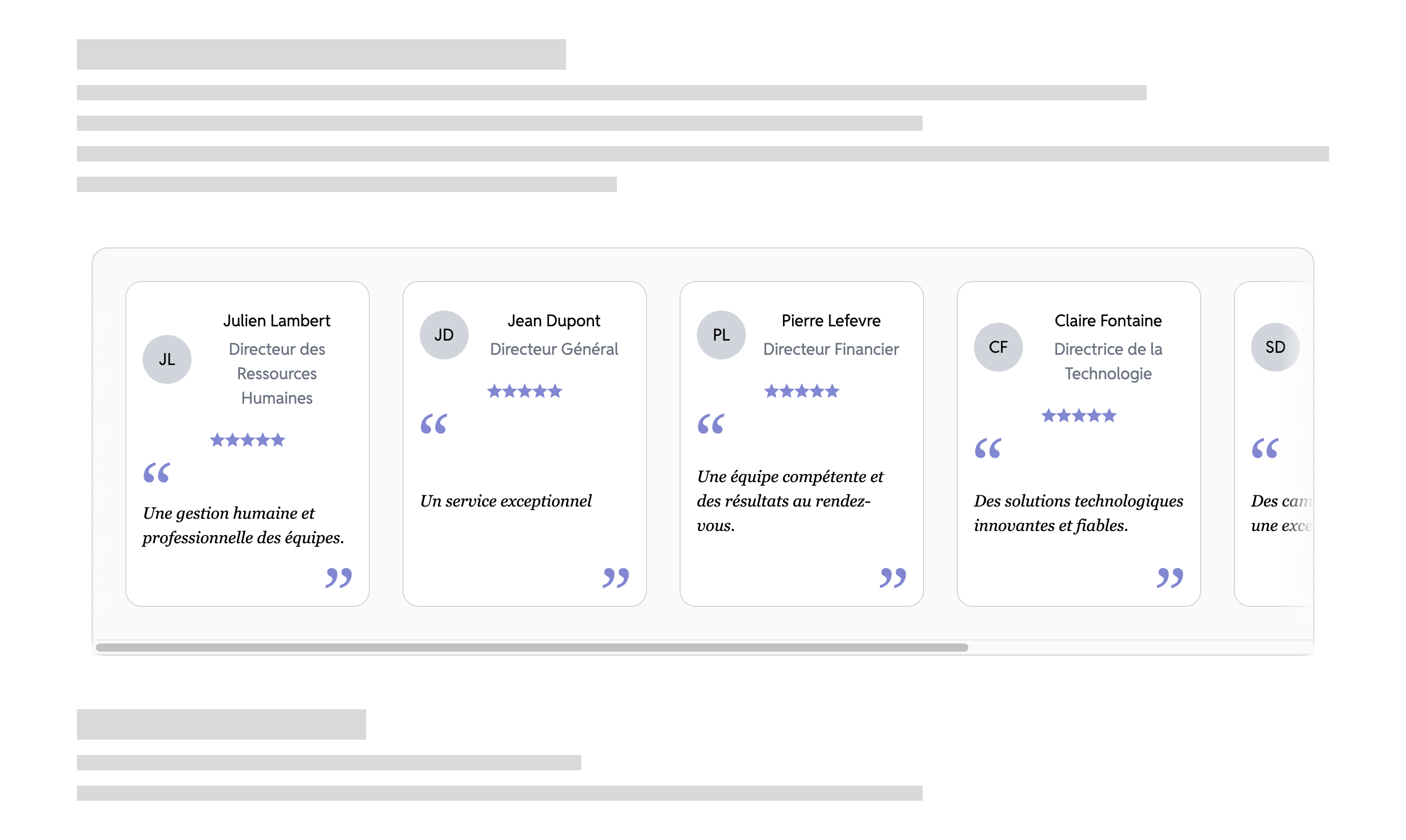 Capture du widget Testimonium